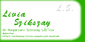 livia szikszay business card